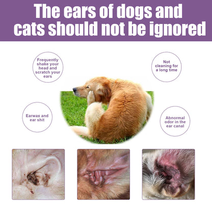 100Ml Hypoallergenic Pet Ear Cleaning Solution Gentle Non Irritating Vet Recommended Cleansing for Dog Cat Sensitive Ear