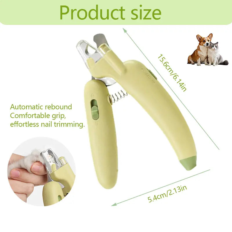 Professional Pet Nail Trimmer with LED Light and UV Lamp, Quick and Safe Grooming, Sharp Blades, Built-In Nail File, Nail Collector, Non-Slip Ergonomic Handle for All Pet Sizes