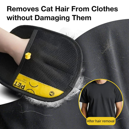 Electrostatic Pet Grooming Gloves - 2-Way Brush, Soft Versatile Cleaning Tool for Cats & Dogs, Fur Remover, Lint Remover Hair Removal Mitts & Rollers