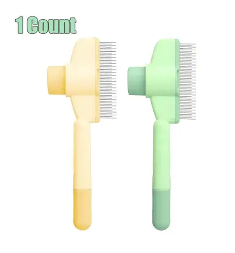 2-Pack Self-Cleaning Pet Hair Removal Comb for Dogs & Cats – Stainless Steel Teeth for Shedding, Mats & Tangles, Works on Long & Short Hair