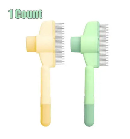 2-Pack Self-Cleaning Pet Hair Removal Comb for Dogs & Cats – Stainless Steel Teeth for Shedding, Mats & Tangles, Works on Long & Short Hair