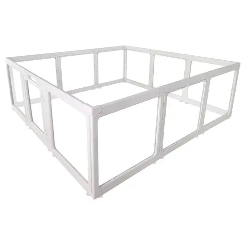Transparent White Pet Playpen with Door - Foldable Indoor Dog Fence Available in 8, 10, or 12 Panels, Portable Home Enclosure for Dogs and Cats