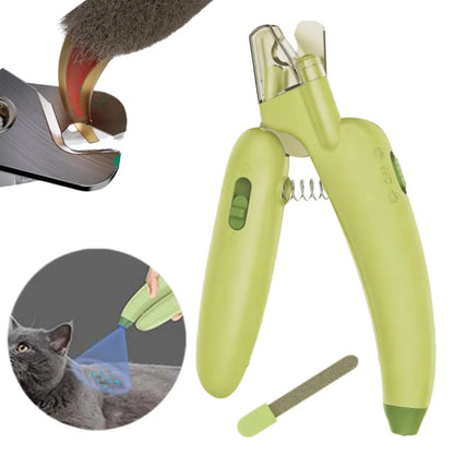 Professional Pet Nail Trimmer with LED Light and UV Lamp, Quick and Safe Grooming, Sharp Blades, Built-In Nail File, Nail Collector, Non-Slip Ergonomic Handle for All Pet Sizes