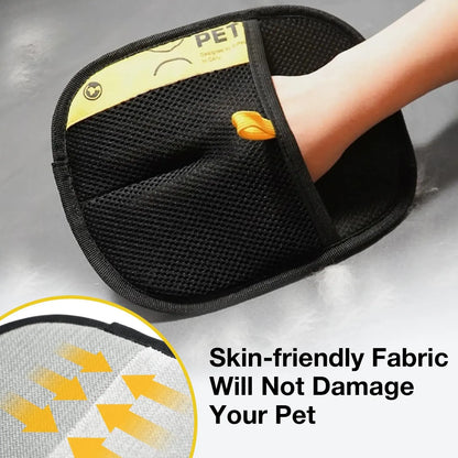 Electrostatic Pet Grooming Gloves - 2-Way Brush, Soft Versatile Cleaning Tool for Cats & Dogs, Fur Remover, Lint Remover Hair Removal Mitts & Rollers