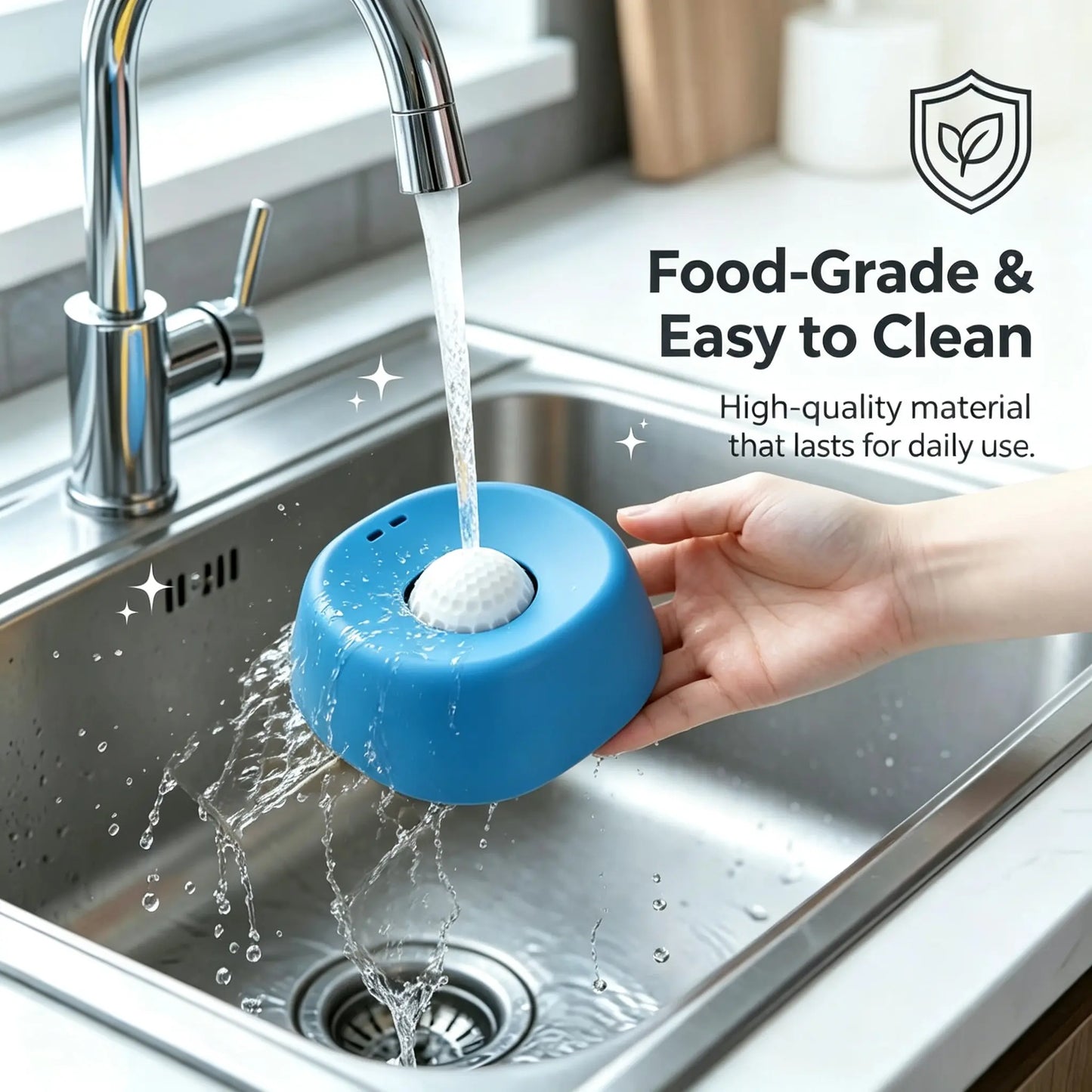 Pet Slow Feeder Licking Bowl for Dogs Cat,Built-In Rolling Ball Prevent Spilling,Multi-Use Liquid Bowl for Bone Broth, Yogert,Liquid Snack&Supplement,Anti-Slip Base Pad Avaliable as Option