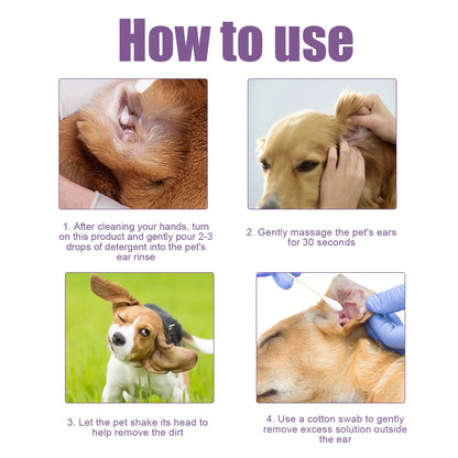 100Ml Hypoallergenic Pet Ear Cleaning Solution Gentle Non Irritating Vet Recommended Cleansing for Dog Cat Sensitive Ear
