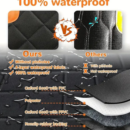 Premium Waterproof Dog Car Hammock Seat Cover with Mesh Window & Door Protectors | Heavy Duty Back Seat Protector for Cars & SUVs