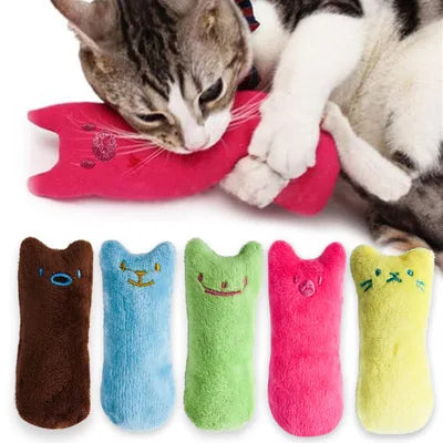 Catnip Plush Chew Toy for Cats – Interactive Teeth Cleaning Cat Toy with Silvervine