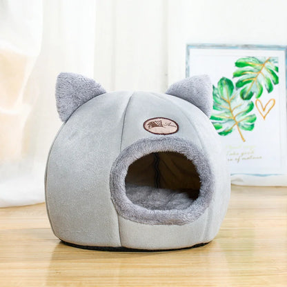 Cozy Cat Cave Bed | Warm Plush Indoor Cat House & Kitten Sleeping Nest
