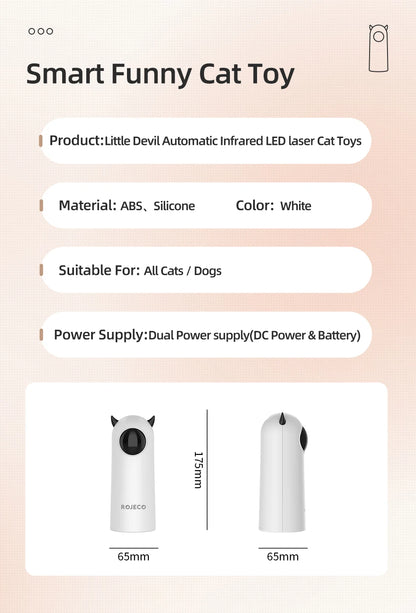 ROJECO Automatic Interactive Cat Laser Toy | Smart Motion Sensor Cat Exercise Toy