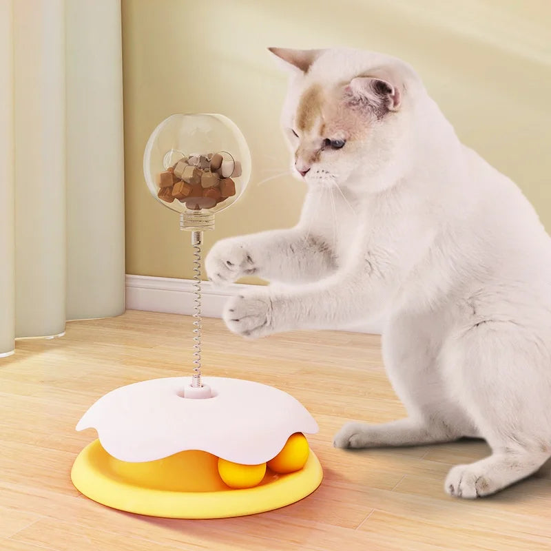 Interactive Treat Dispensing Cat Tumbler Toy | Slow Feeder Puzzle Mouse Toy for Indoor Cats