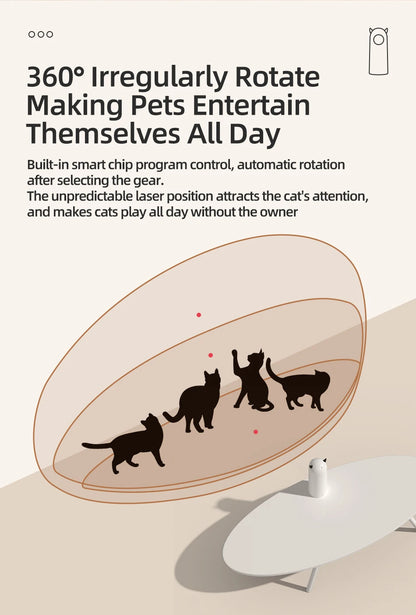ROJECO Automatic Interactive Cat Laser Toy | Smart Motion Sensor Cat Exercise Toy