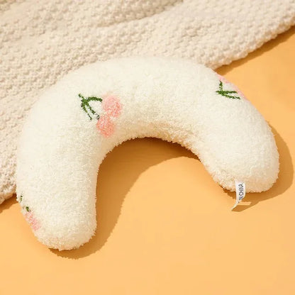 Calming Crescent Cat Pillow Bed - Ultra Soft Plush Sleeping Cushion for Cats