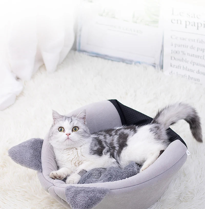 Cozy Cat Cave Bed | Warm Plush Indoor Cat House & Kitten Sleeping Nest