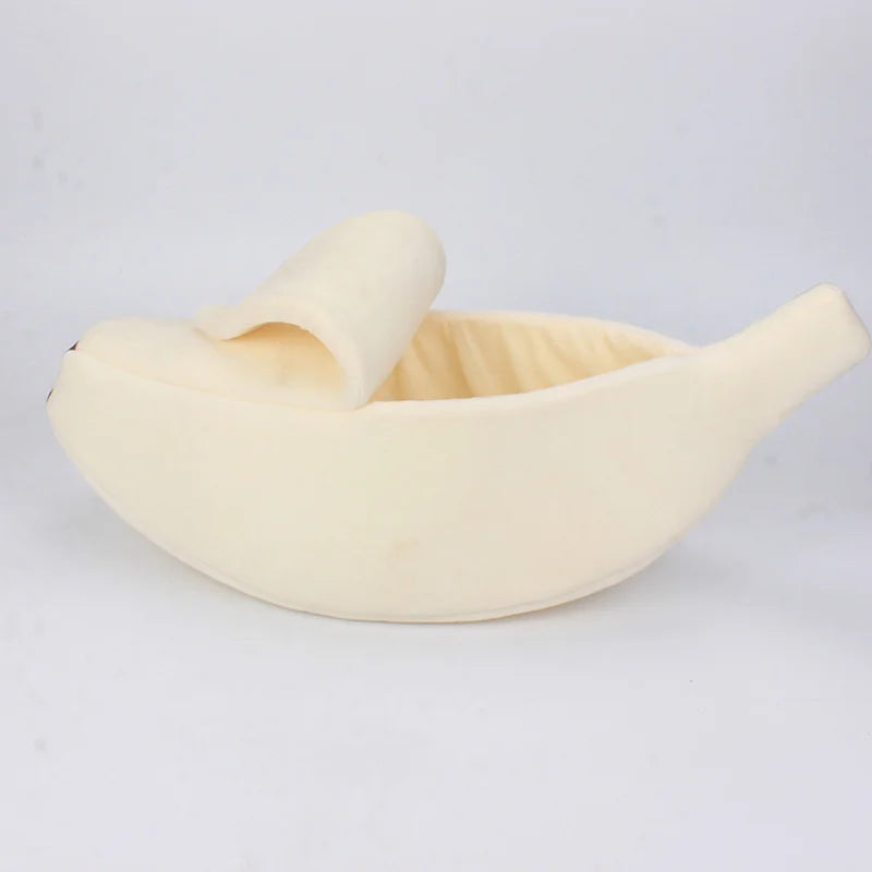 Cute Banana Cat Bed Cave | Cozy Plush Banana Pet House for Cats & Small Dogs