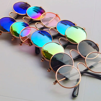 Vintage Round Pet Sunglasses for Small Dogs & Cats | Cute Photo Prop & Costume Accessory