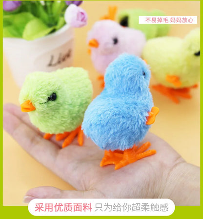 Interactive Wind-Up Plush Chick Cat Toy | Walking & Hopping Kitten Chase Toy
