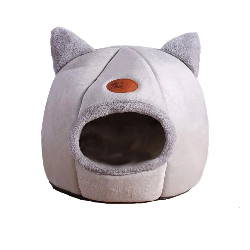 Cozy Cat Cave Bed | Warm Plush Indoor Cat House & Kitten Sleeping Nest