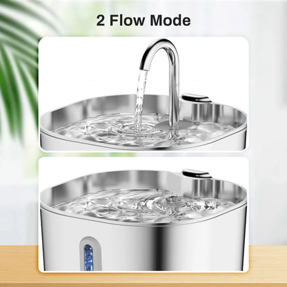 2.2L Automatic Stainless Steel Pet Water Fountain | Ultra Quiet Water Dispenser for Cats & Dogs