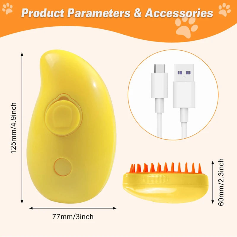 3-in-1 Pet Steam Massage Brush