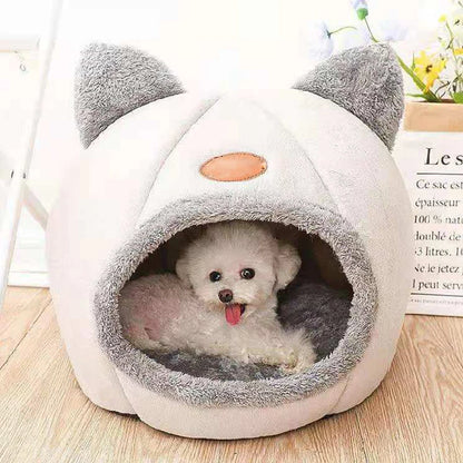 Cozy Cat Cave Bed | Warm Plush Indoor Cat House & Kitten Sleeping Nest