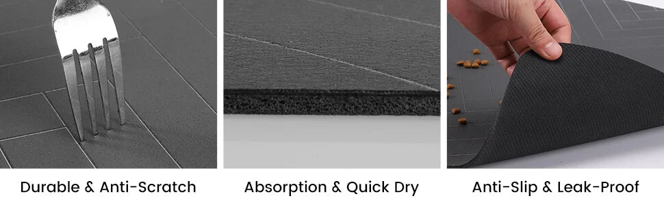 Quick-Dry Waterproof Pet Feeding Mat for Dogs & Cats | Non-Slip Food Bowl Mat
