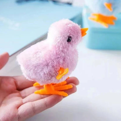 Interactive Wind-Up Plush Chick Cat Toy | Walking & Hopping Kitten Chase Toy