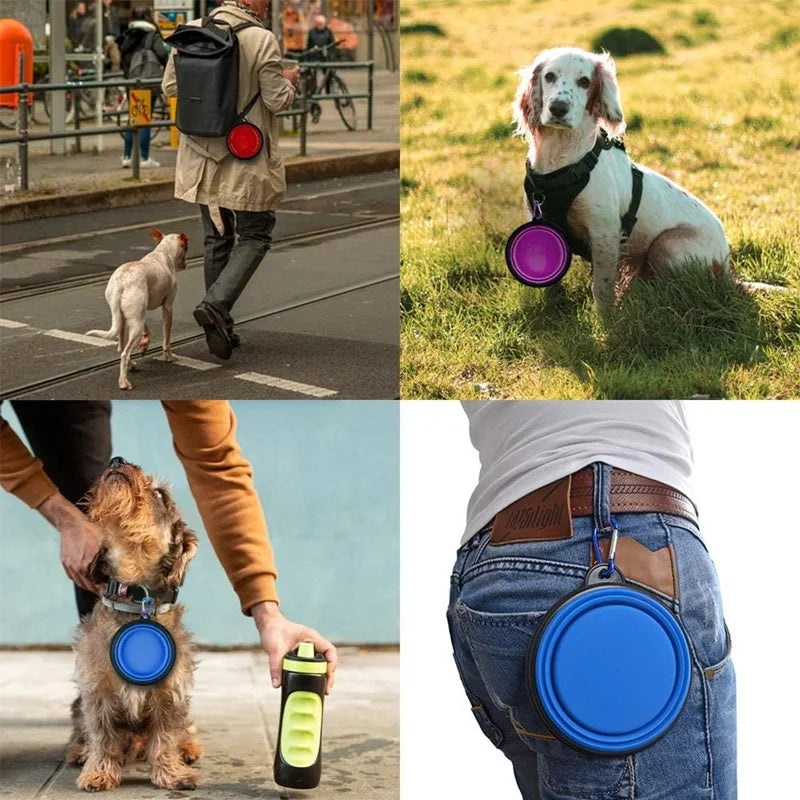 Portable Folding Silicone Dog Travel Bowl | Collapsible Pet Food & Water Dish