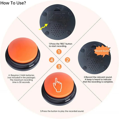 Dog Talking Buttons for Communication Training | 30-Second Voice Recording Button