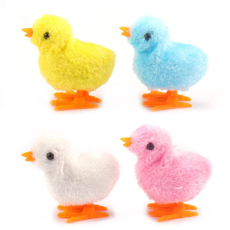 Interactive Wind-Up Plush Chick Cat Toy | Walking & Hopping Kitten Chase Toy