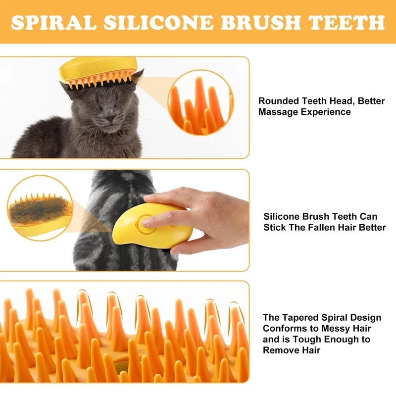 3-in-1 Pet Steam Massage Brush