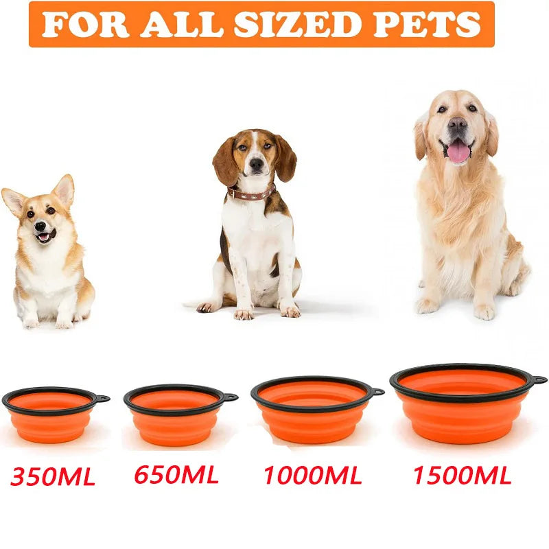 Portable Folding Silicone Dog Travel Bowl | Collapsible Pet Food & Water Dish