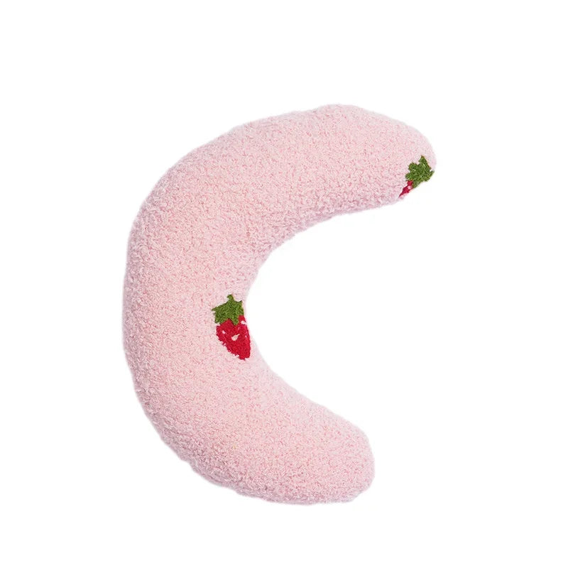Calming Crescent Cat Pillow Bed - Ultra Soft Plush Sleeping Cushion for Cats