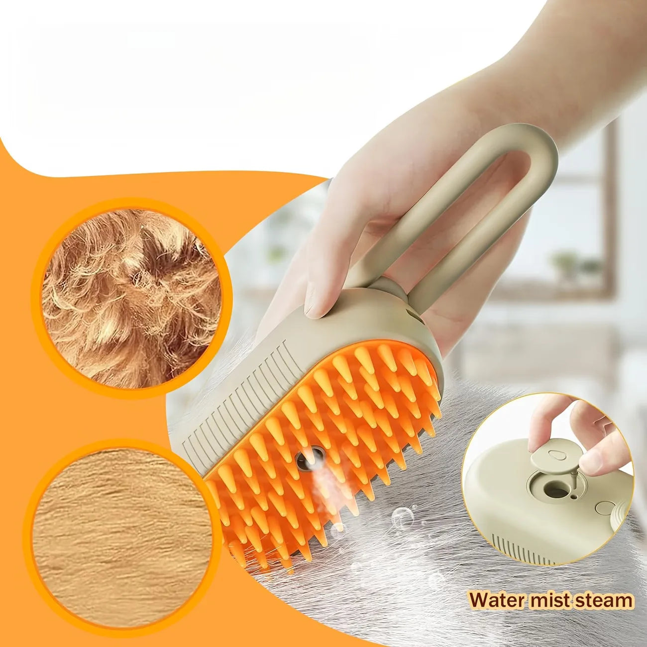 3-in-1 Pet Steam Deshedding Brush