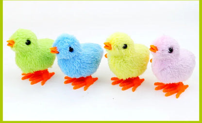Interactive Wind-Up Plush Chick Cat Toy | Walking & Hopping Kitten Chase Toy