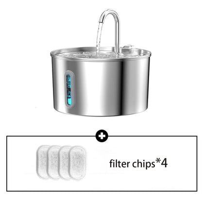 2.2L Automatic Stainless Steel Pet Water Fountain | Ultra Quiet Water Dispenser for Cats & Dogs