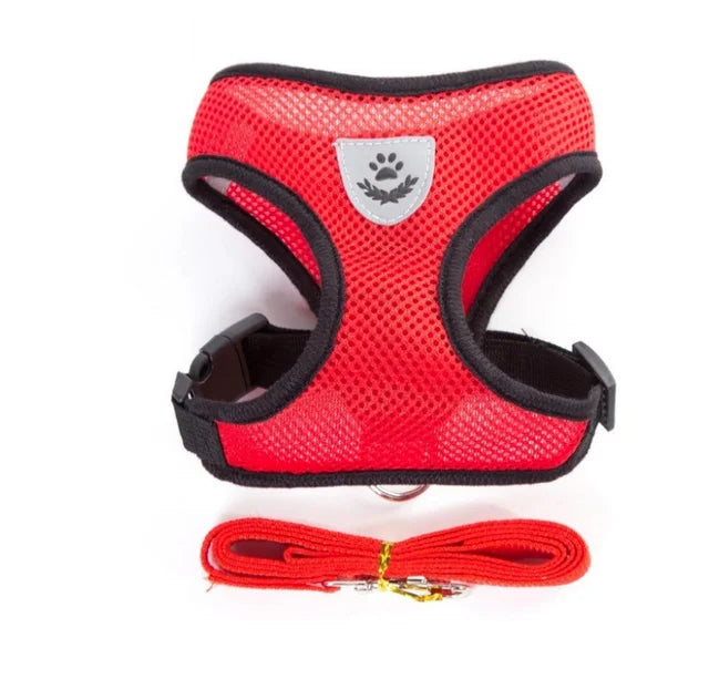 Adjustable Reflective Pet Harness & Leash Set for Dogs & Cats | Breathable Mesh Vest