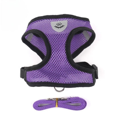 Adjustable Reflective Pet Harness & Leash Set for Dogs & Cats | Breathable Mesh Vest