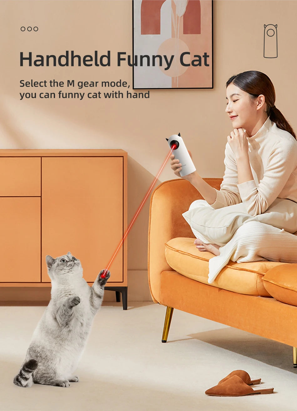 ROJECO Automatic Interactive Cat Laser Toy | Smart Motion Sensor Cat Exercise Toy
