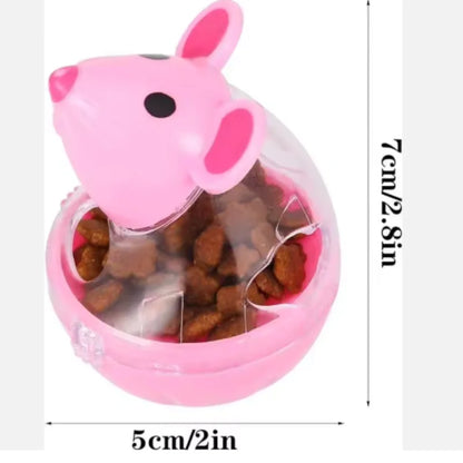 Interactive Treat Dispensing Cat Tumbler Toy | Slow Feeder Puzzle Mouse Toy for Indoor Cats