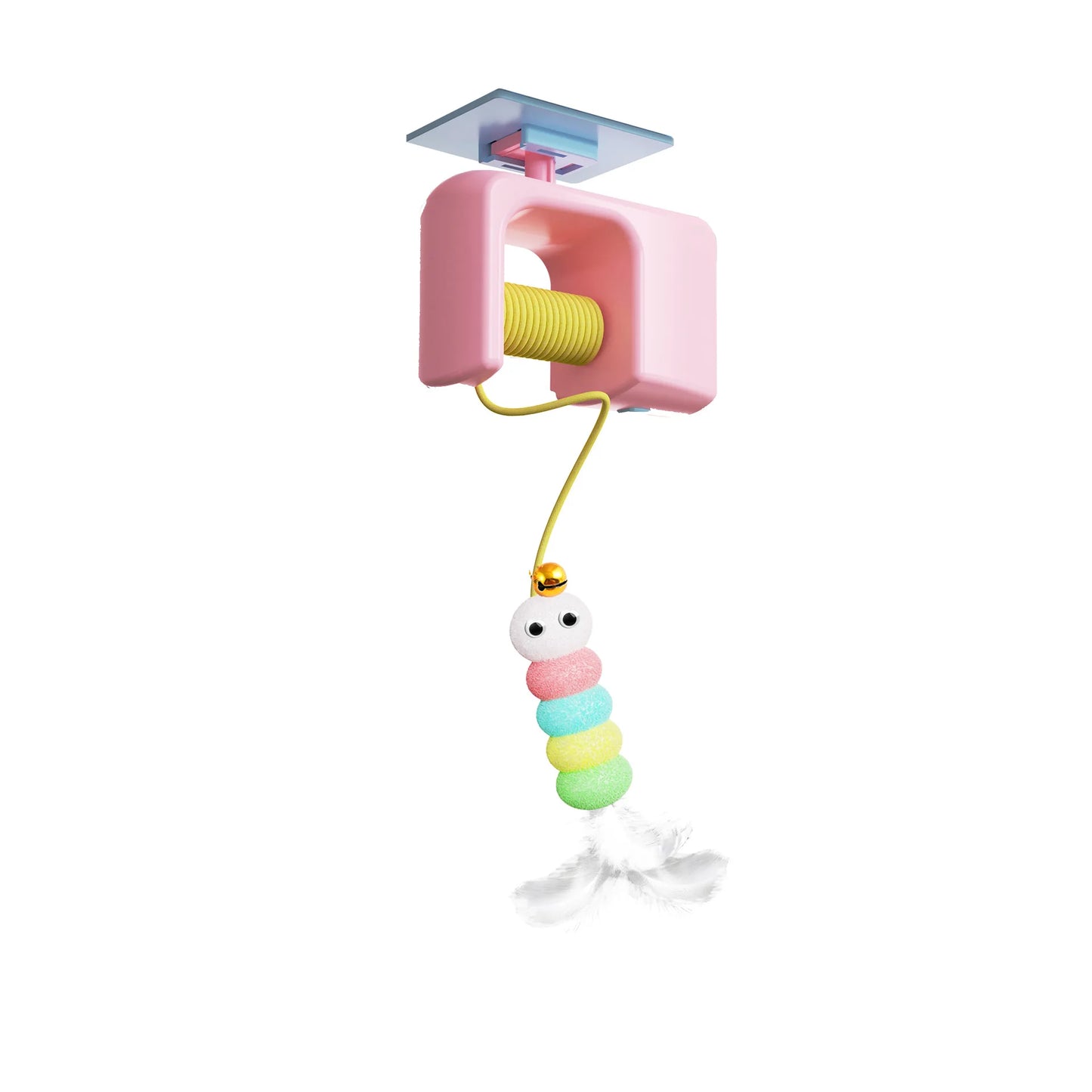Automatic Hanging Cat Teaser Toy with Dual Feather Swing | Interactive Electric Cat Toy