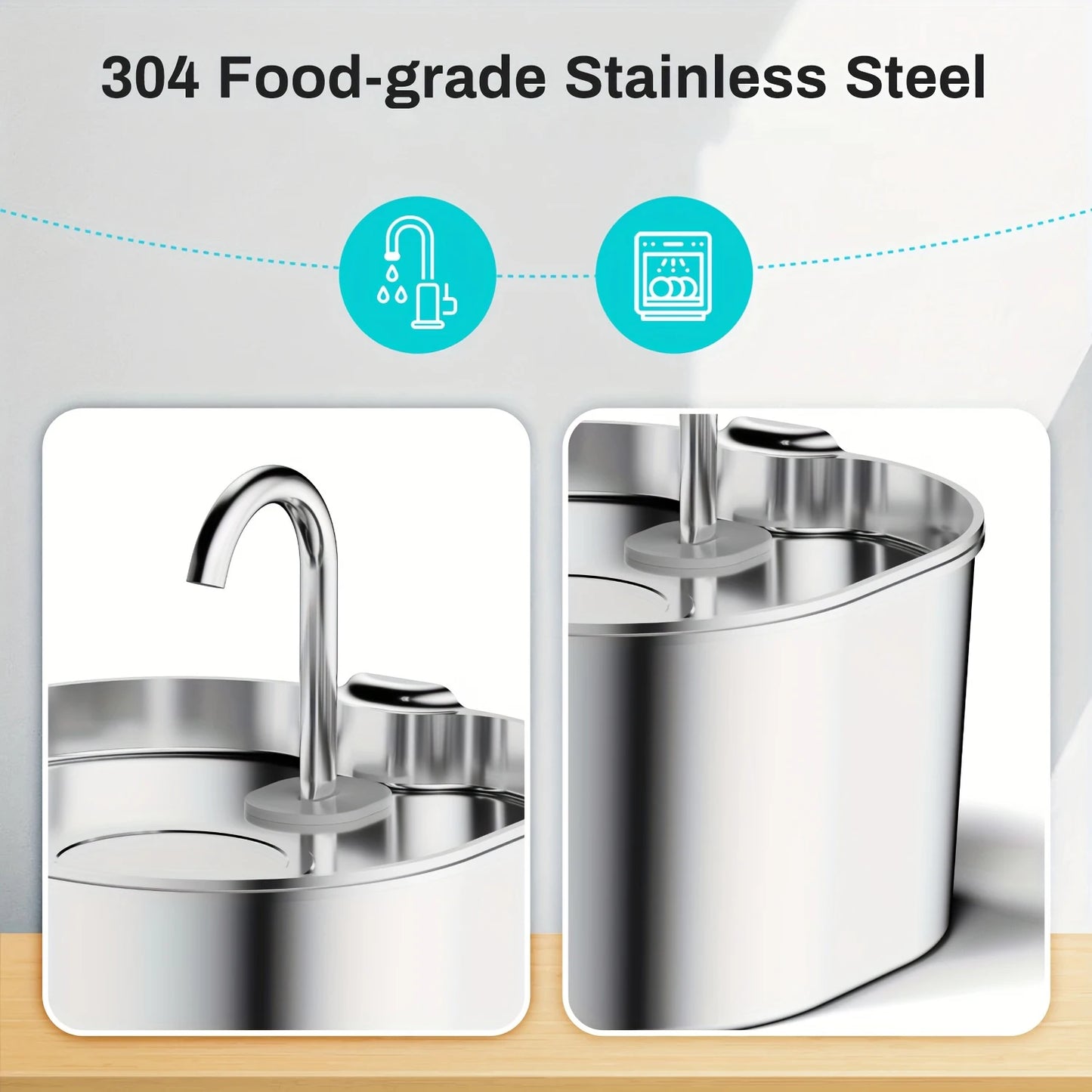 2.2L Automatic Stainless Steel Pet Water Fountain | Ultra Quiet Water Dispenser for Cats & Dogs