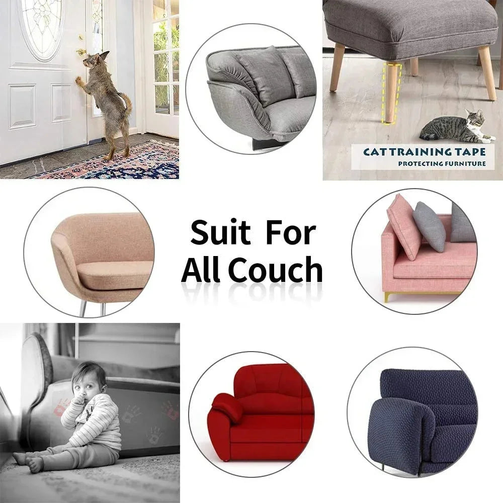Transparent Cat Scratch Furniture Protector | Self-Adhesive Anti Scratch Couch Guard Pads