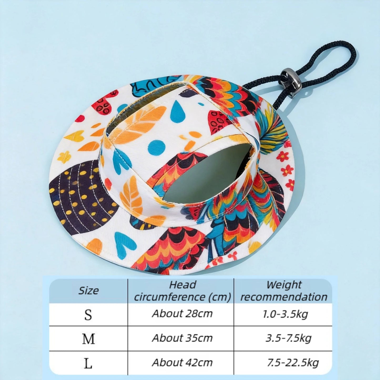 Adjustable Dog Sun Hat | Cute Printed Cap for Small & Medium Dogs