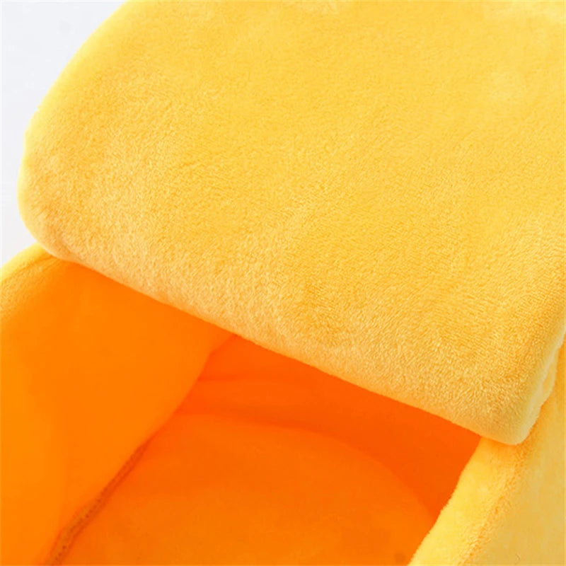 Cute Banana Cat Bed Cave | Cozy Plush Banana Pet House for Cats & Small Dogs