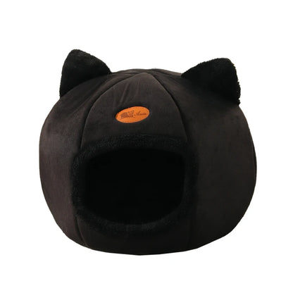 Cozy Cat Cave Bed | Warm Plush Indoor Cat House & Kitten Sleeping Nest