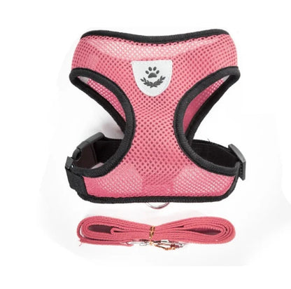 Adjustable Reflective Pet Harness & Leash Set for Dogs & Cats | Breathable Mesh Vest