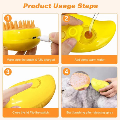 3-in-1 Pet Steam Massage Brush