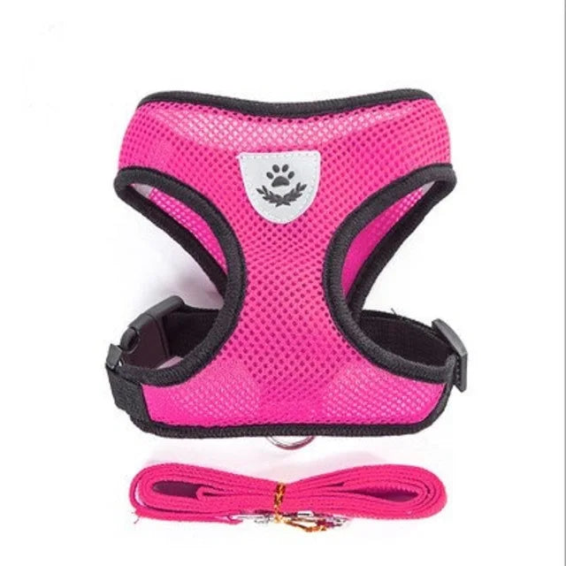 Adjustable Reflective Pet Harness & Leash Set for Dogs & Cats | Breathable Mesh Vest