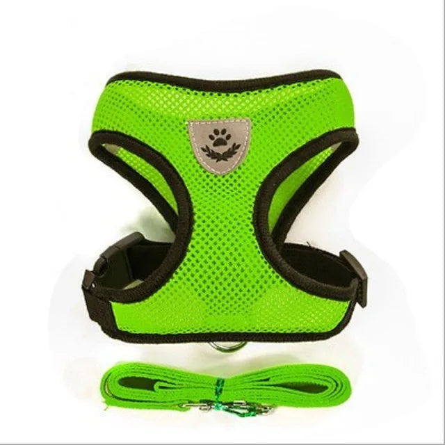 Adjustable Reflective Pet Harness & Leash Set for Dogs & Cats | Breathable Mesh Vest